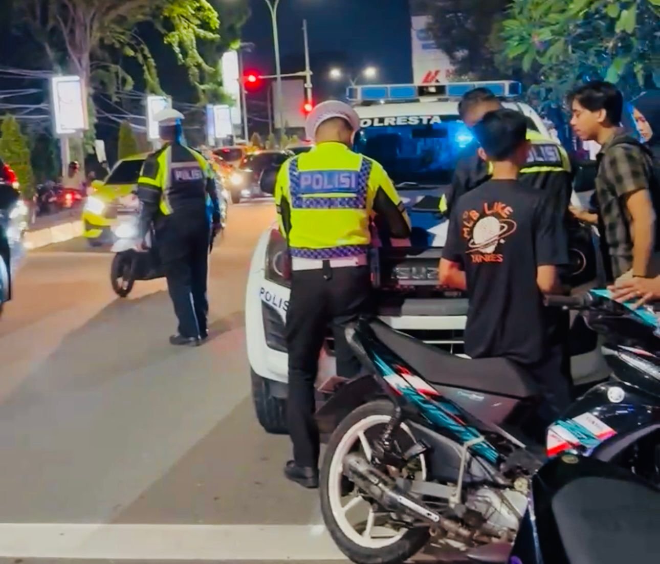 Satlantas Polresta Jambi Tilang 6 Motor Berknalpot Brong saat Patroli Hunting