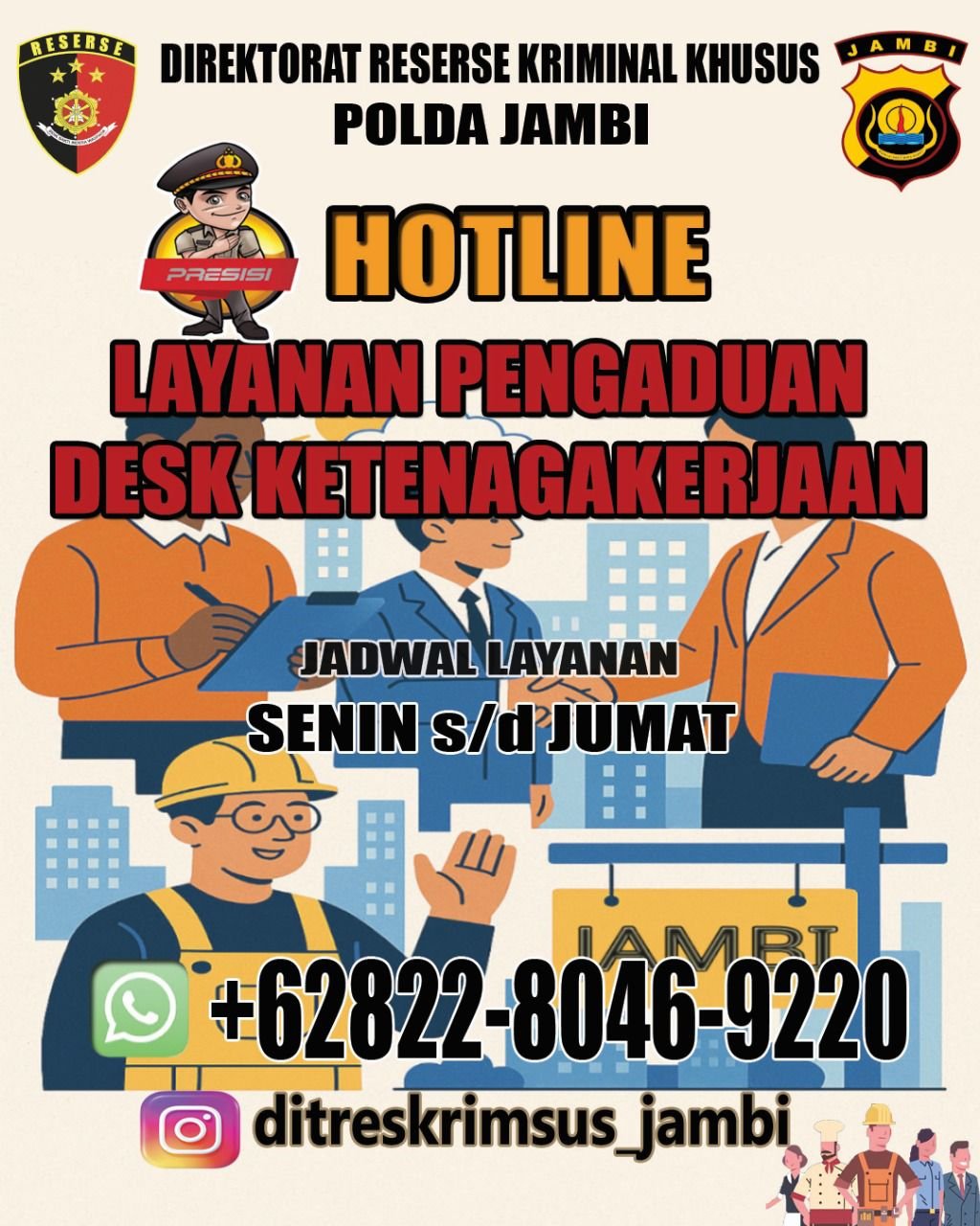 Di PHK Sepihak hingga Upah Tak Dibayar? Warga Jambi Bisa Lapor ke Polda via WA, Ini Caranya