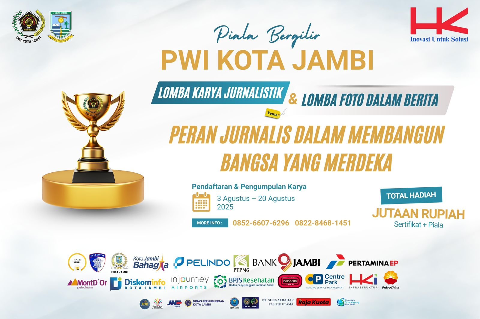Jurnalis Se-Provinsi Jambi Diundang Ikut Lomba PWI Kota Jambi, Cek Syaratnya