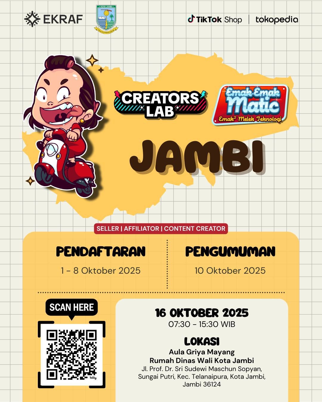 Gandeng TikTok Shop, Disparbud Kota Jambi Segera Latih Emak-Emak Jadi Kreator! Cek Syarat dan Waktunya di Sini